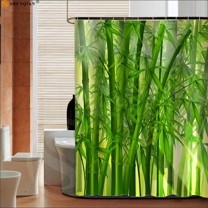 Bamboos занавеска для душа Spa Декор плесени стойкая ванная комната Zen сад тема декор