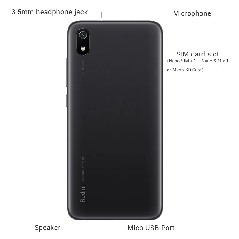 Глобальная версия Xiaomi Redmi 7A 7 A, 2 Гб оперативной памяти, 16 Гб встроенной памяти, смартфон 5,4" Snapdargon 439 Octa Core 4000 мАч Батарея 12MP Камера