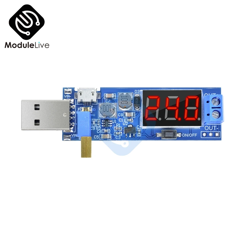 DC-DC 5V до 3,5 V/12 V USB Шаг вверх/вниз Питание Модуль Регулируемый повышающий преобразователя постоянного тока Выход постоянного тока 1,2 V-24 V