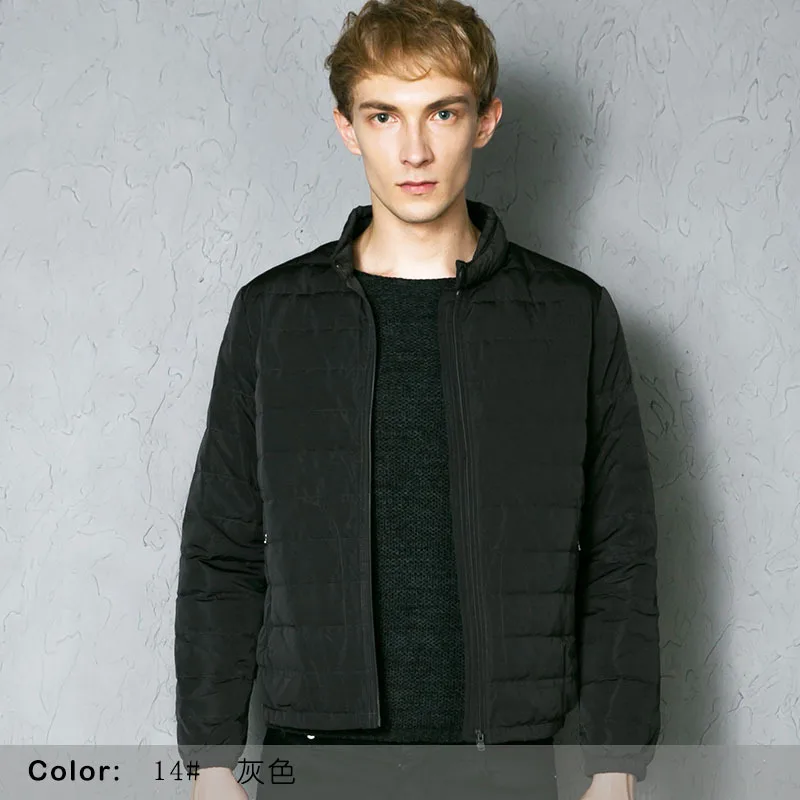 Мужской тонкий пуховик на 90% белом утином пуху зима 2017|overcoat men|overcoats slimovercoat coat |