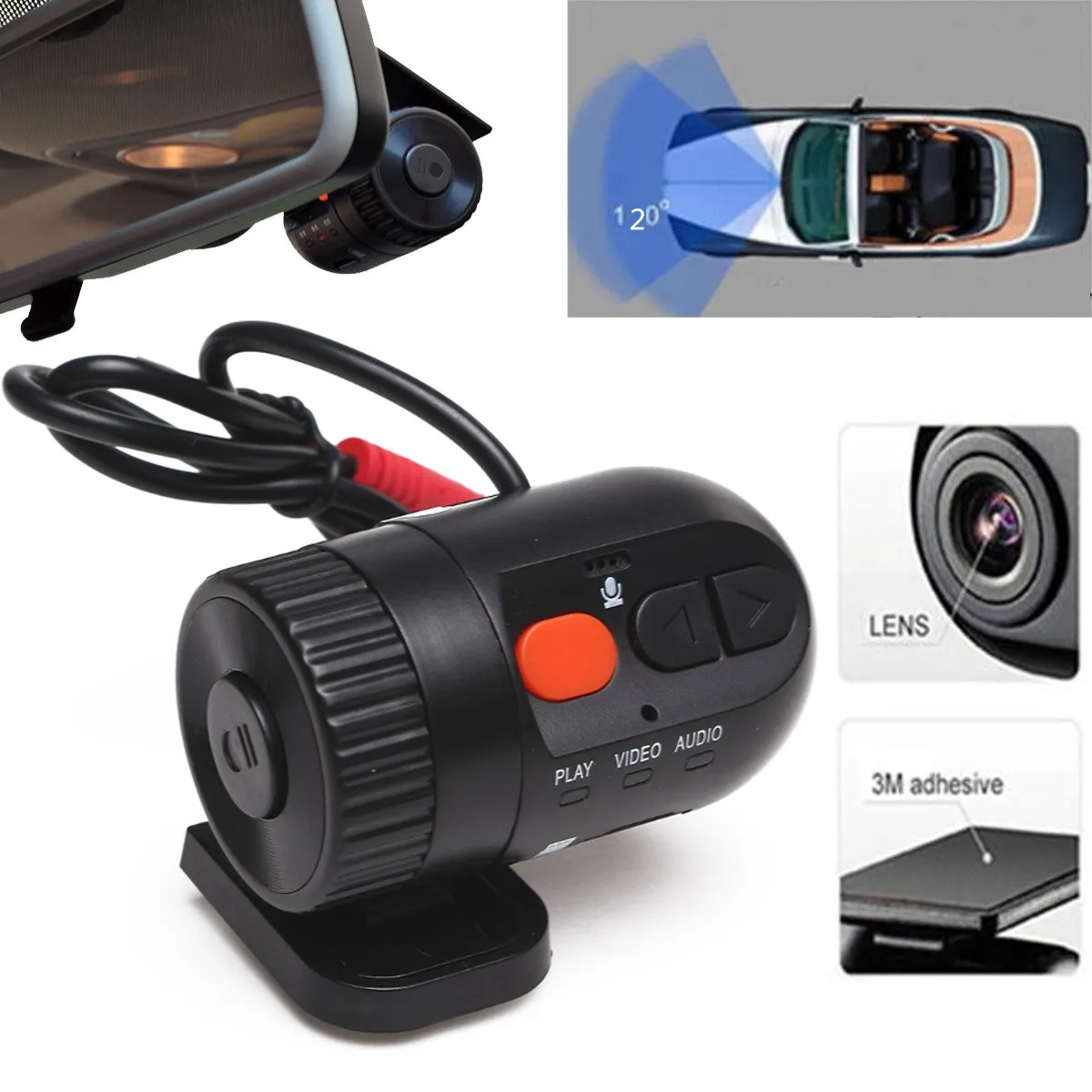 Авто Mini HD DVR видео Регистраторы Dash Cam Широкий формат объектива транспортных средств Камера Ночное видение автомобильные аксессуары G-Сенсор Камера черный