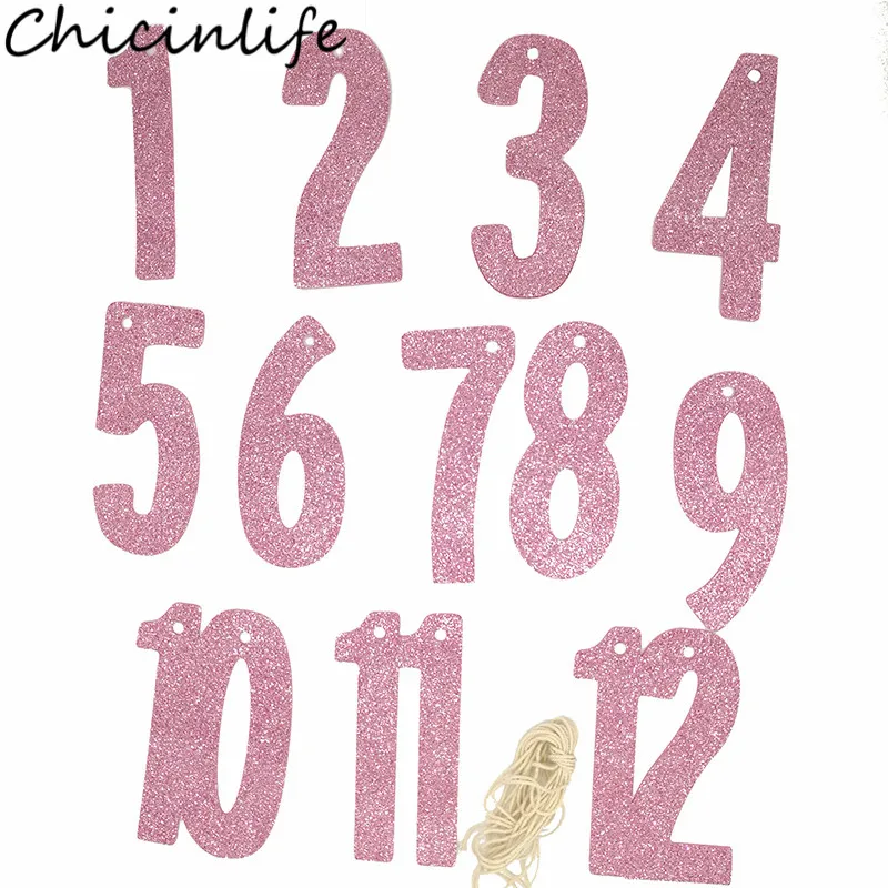 Chicinlife 1 компл. Золото/розовый 1-12 месяцев номер фото плакат день рождения ребенка душ реквизит для фото первый день рождения Декор поставки