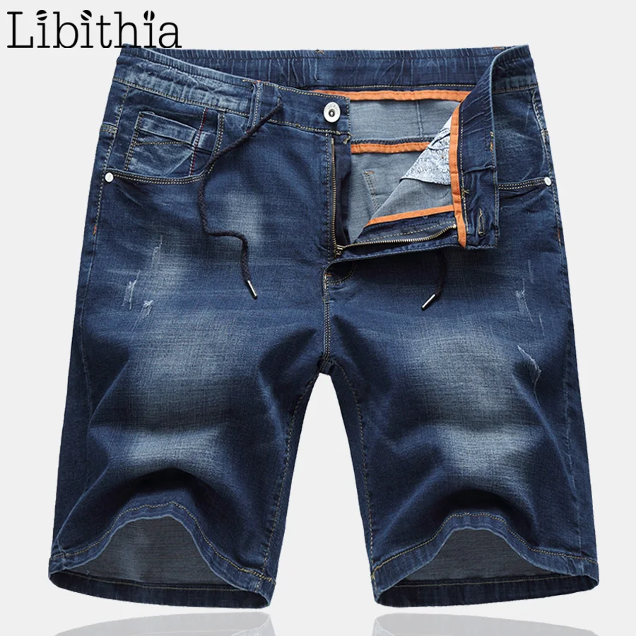 Мужские тонкие джинсовые шорты на завязках Свободные повседневные хлопковые со