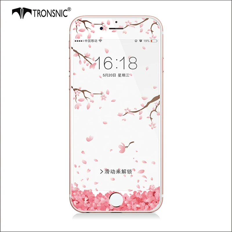 Закаленное стекло Tronsnic Sakura пленка для iPhone 6 6S plus Цветочная защита экрана 7 8