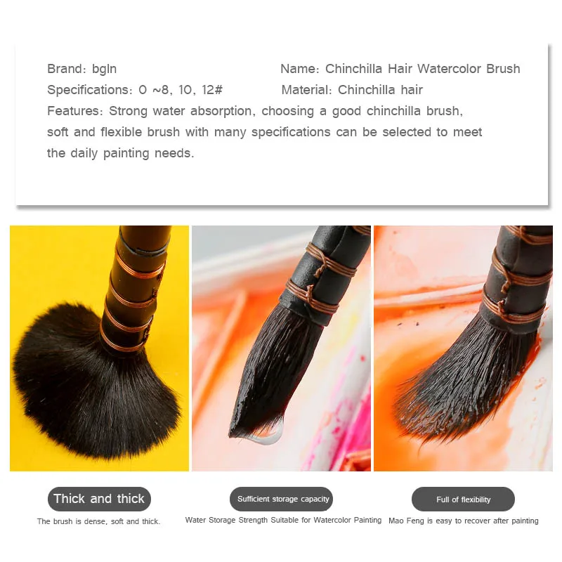 Художественная тайна Белка Волосы Профессиональная акварель Ручка Черная кисть