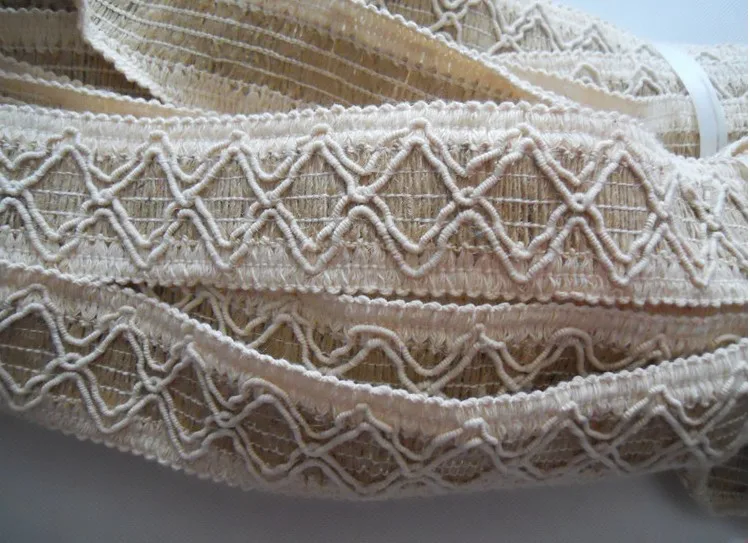 Деревенский оплетка из натурального джута и отделка хлопчатобумажной ткани 40 мм