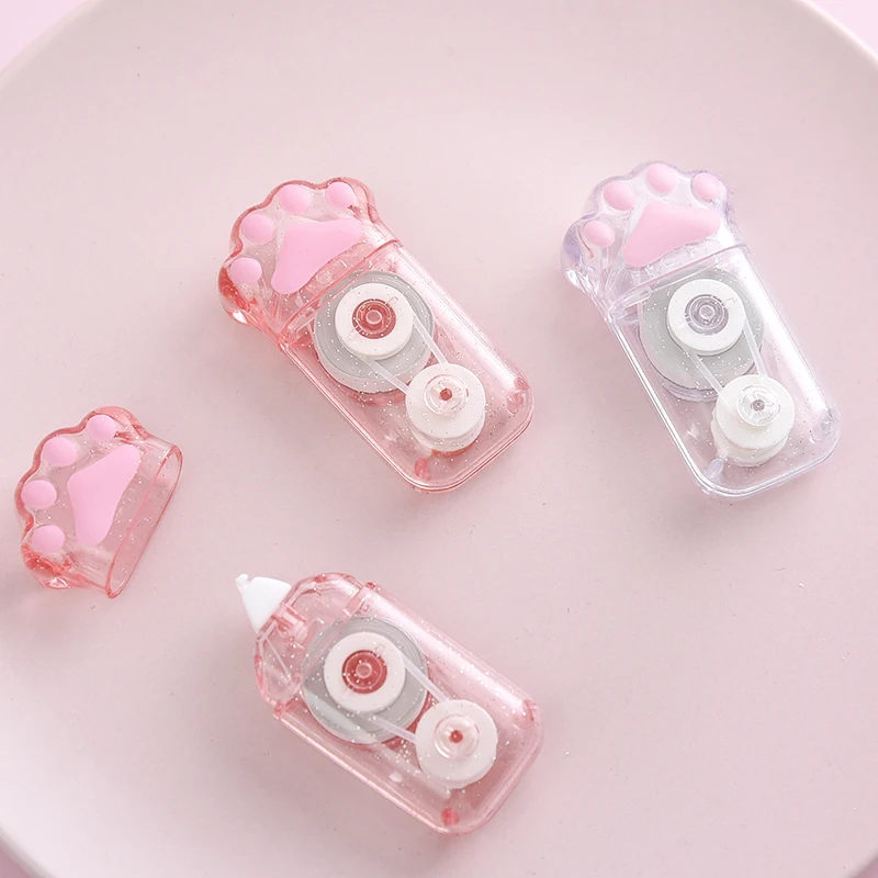 

6PCS/box Economical Set Correct Belt Correction Tape Cartoon Pink Cat Claw Corretiva Papeleria Stationery School Stationery