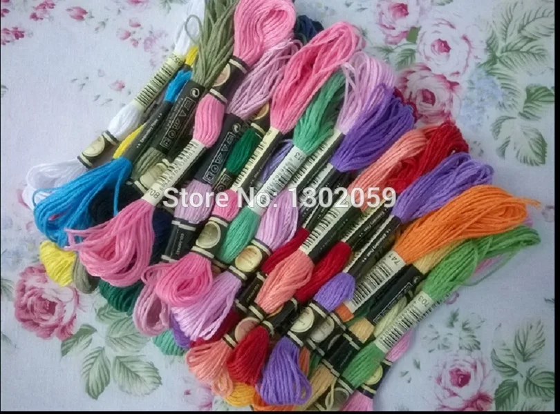 Total 50 Pieces Embroidery Yarn Floss Thread Cross Stitch Similar with DMC | Дом и сад