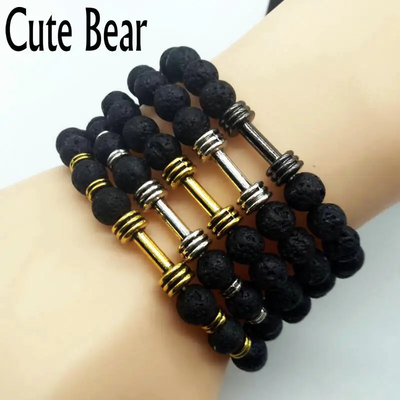 Брендовый милый Мишка Новое поступление камень из вулканической лавы бусы