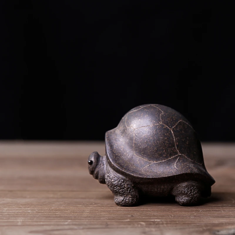 Натуральный фиолетовый глина Черепаховые статуи чайный Декор подноса чайные
