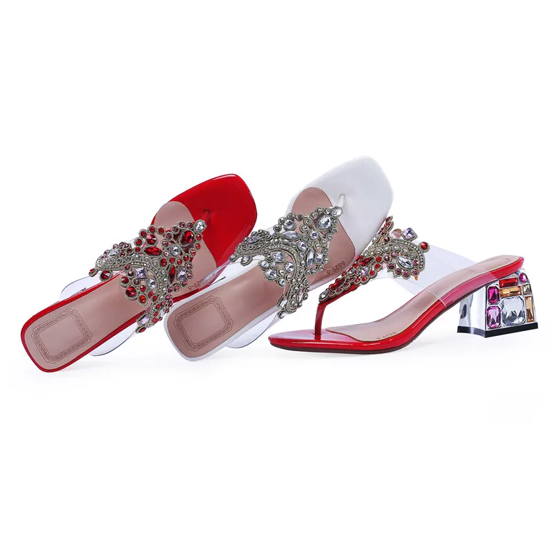 Женские босоножки со стразами MORAZORA черные или белые вечерние на квадратном