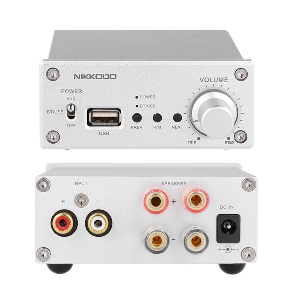 NK-268 цифровой аудио усилитель мощности Bluetooth 4,0 Мини HiFi аудио ресивер стерео Amp двухканальный 30 Вт+ 30 Вт с адаптером питания