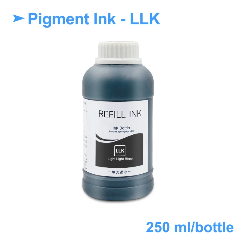 250 мл/бутылка пигментные чернила для Epson L362 L800 T50 T60 P50 P60 1390 1400 1410 чернила для принтера водонепроницаемые пигментные чернила для Epson - Цвет: LLK-250ml