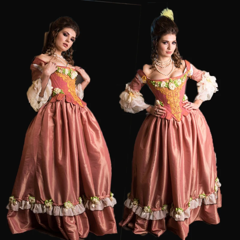 

Tailored!NEW Royal 18 Century French Duchess Retro medieval Renaissance Reenactment Theatre Civil war Victorian dress HL-308