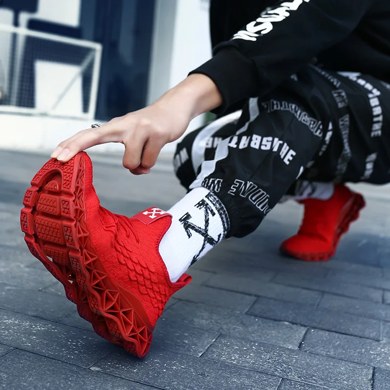 Authentic Running Shoes Men Athletic Sneakers Knitted Fly Blades Ultras Stability Outdoor Boost Trainers Max Size European 44 | Спорт и