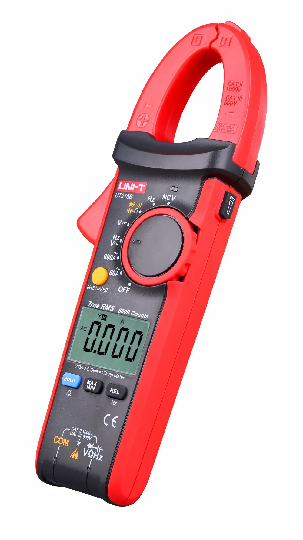 UNI-T UT216B цифровой клещи переменного тока AC/DC Напряжение тестер AC DC1000V 600A Амперметр Вольтметр цифровой мультиметр, измеряющий истинные фонарик VFC бесконтактная проверка напряжения переменного автоматически настраивающийся диапазон