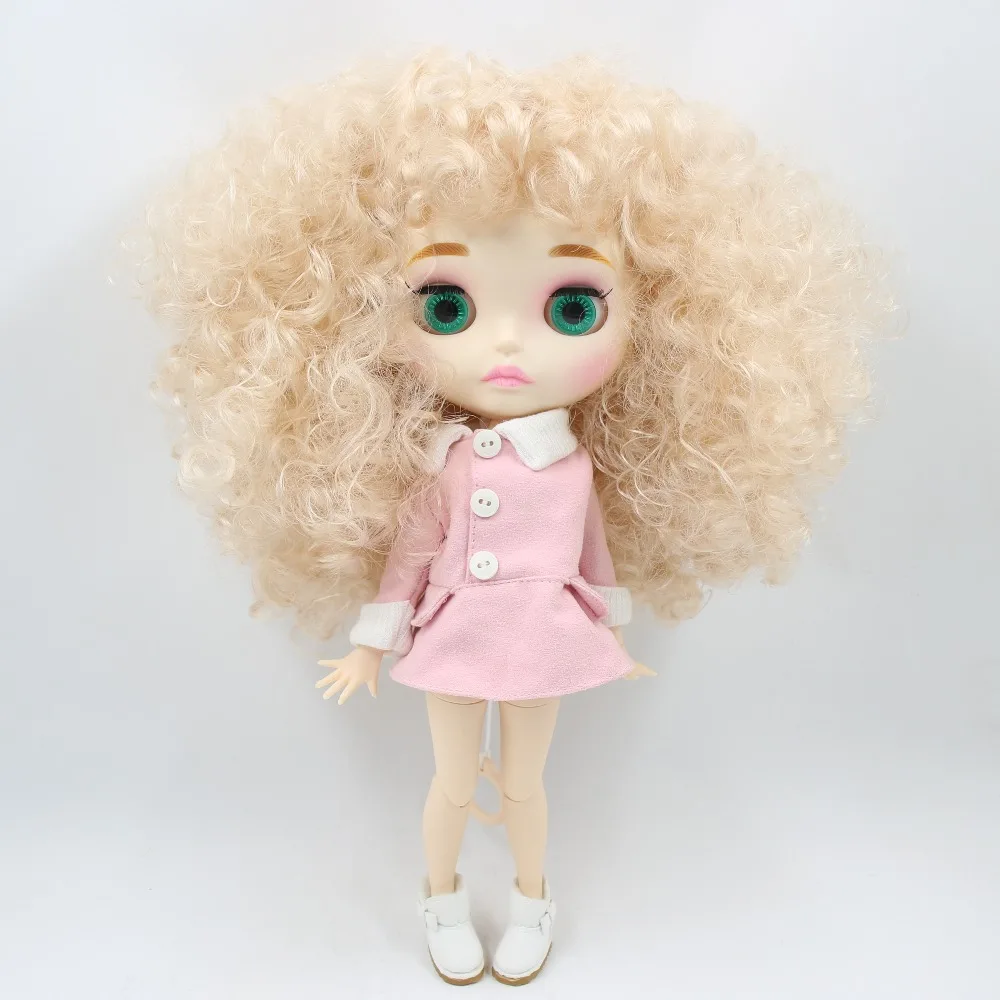 Кукла ICY DBS Blyth BL3139 блонд афро волосы резные губы матовое лицо с бровью сустав тело