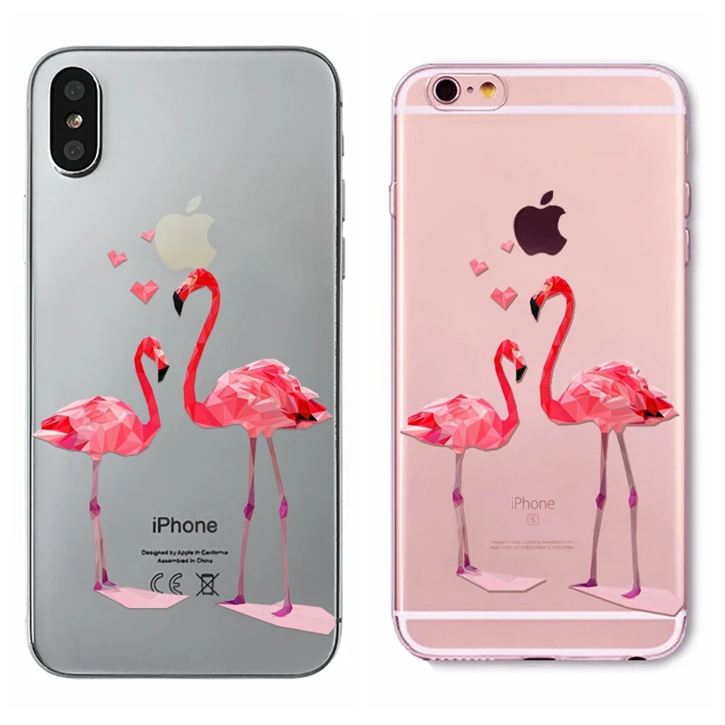 Мягкий силиконовый для IPhone X 10 7 8 6 S 5 5s SE милый фламинго кот девочек мороженое губы