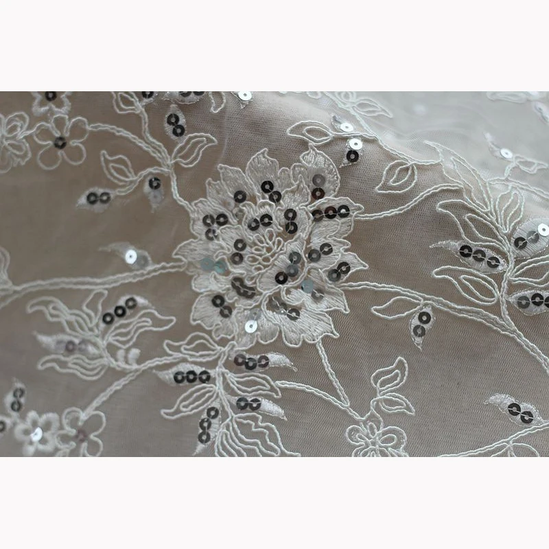 Блестки Alencon цвета слоновой кости высококачественный шнур свадебная кружевная