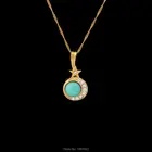 Турецкий синий камень кулон ожерелье Chianзолотой цвет стразы модные ювелирные изделия для женщин девушек отличный подарок