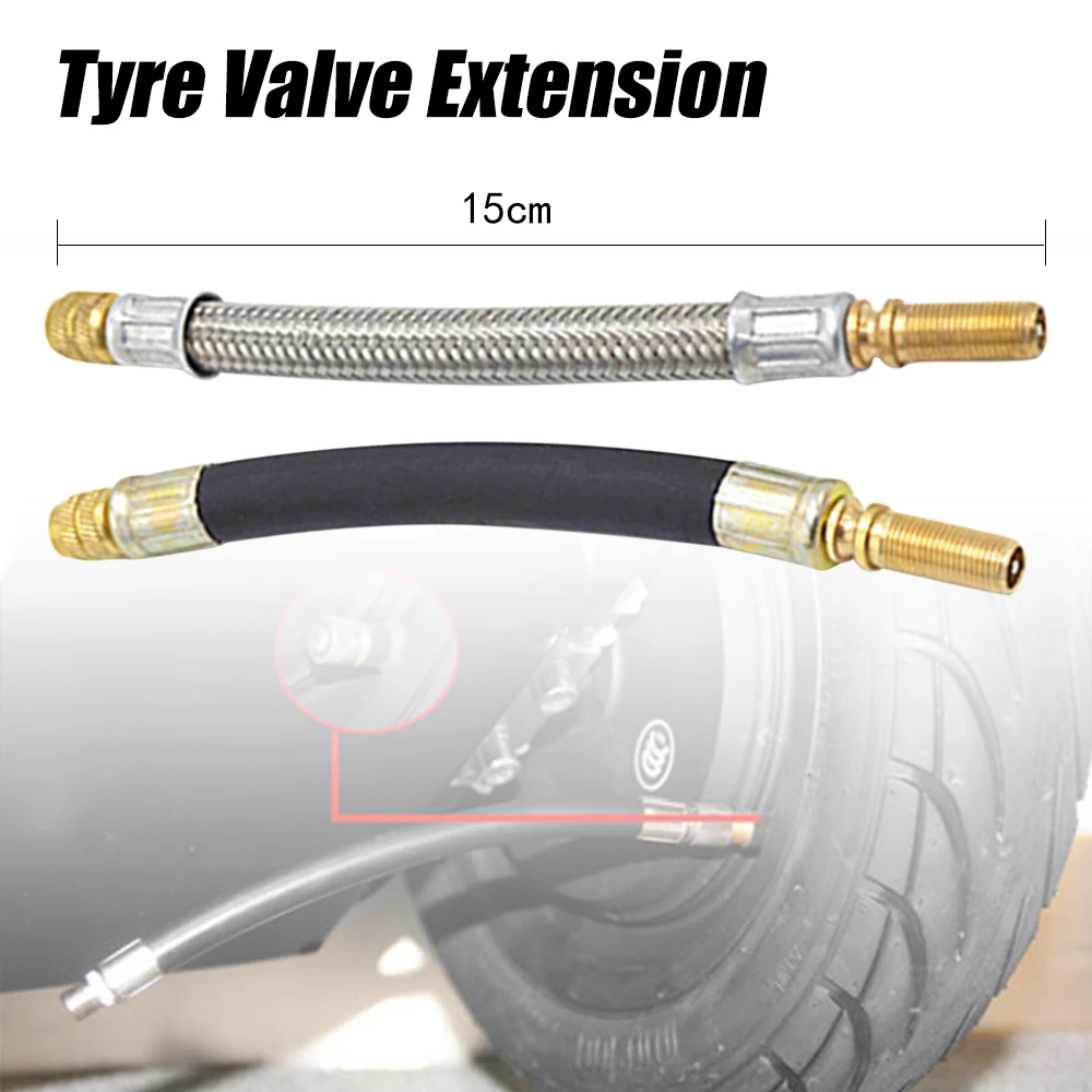 15cm Stainless Silicone Nozzle Flexible Hose Car Wheels Extension Tyre Valve Adapter For Xiaomi M365 Electric Scooter | Спорт и