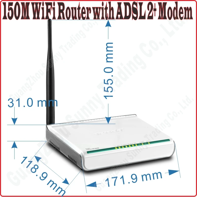 English Firmware 6000V lightning protection Tenda W150D 150M Wireless 150Mbps ADSL2+Gateway All-In-1 Modem Router 802.11ngb | Компьютеры и