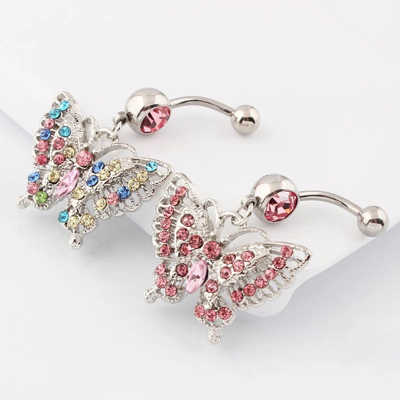 Кольца для пупка с бабочкой кольца модные ювелирные изделия пирсинга тела