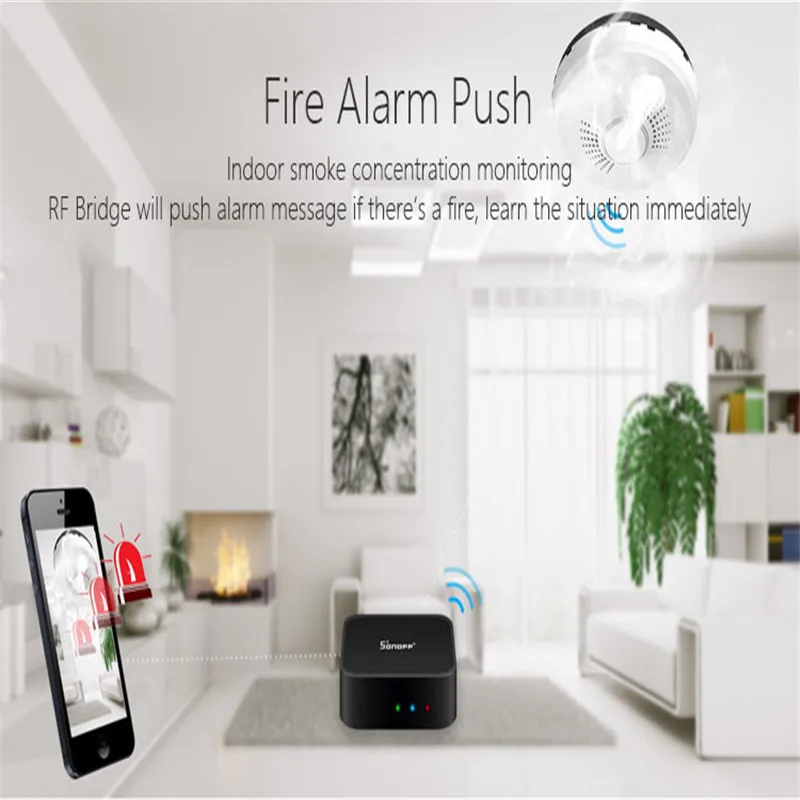 

Sonoff RF Bridge 433MHZ Wifi Wireless Signal Converter PIR 2 Sensor/ DW1 Door & Window Alarm Sensor for Smart Home Security Kits