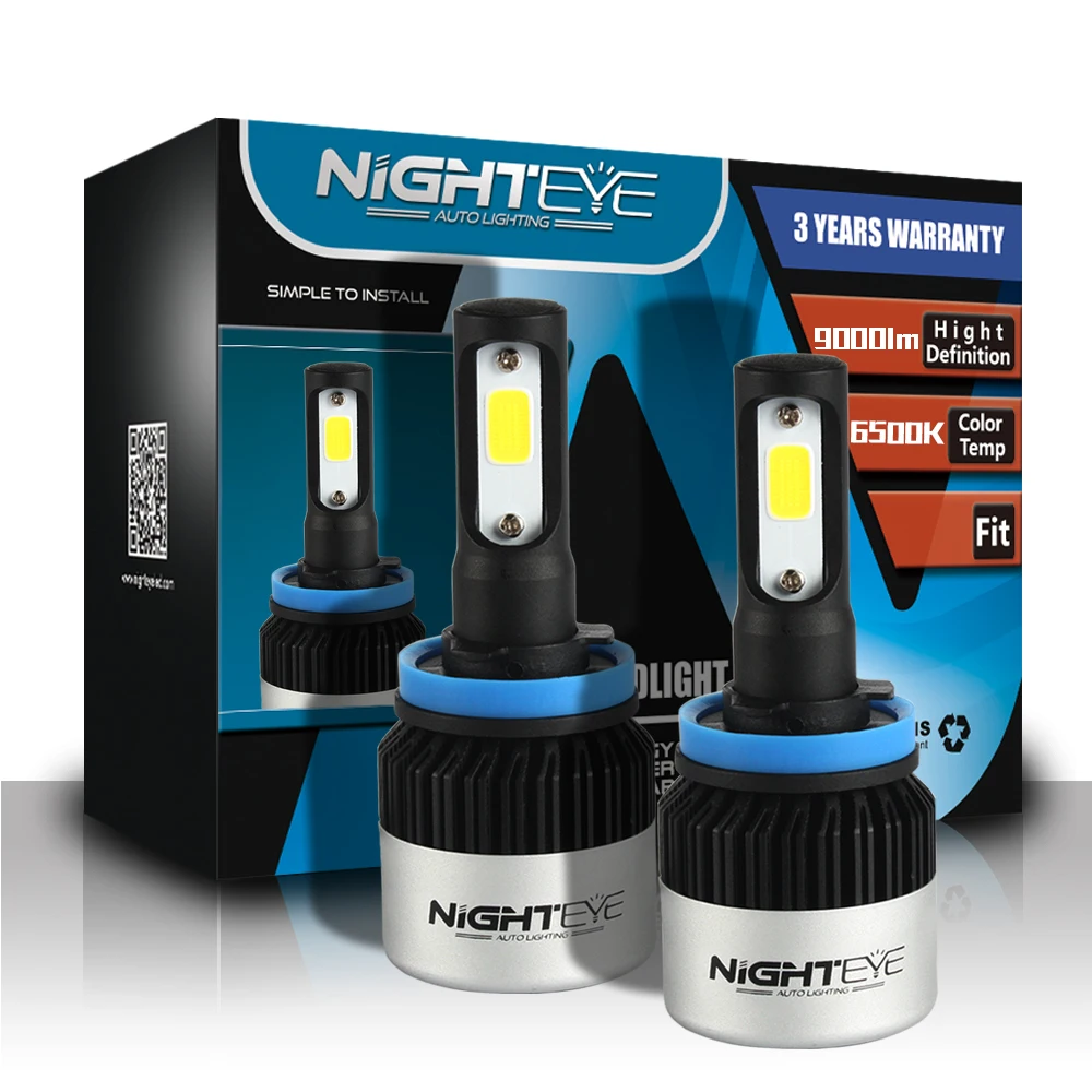 

Nighteye 72W Car LED Lamps H4 H11 H7 LED Lights Car COB LED Headlight Bulbs Replacement for Golf 6 BWM F10 for Suzuki Samurai