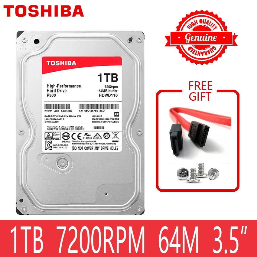 TOSHIBA высокопроизводительный 1 ТБ жесткий диск 1000 Гб HDD 3 5 &quotнастольный компьютер