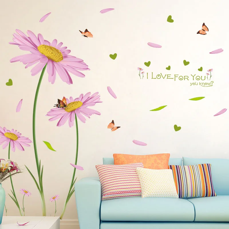 [Fundecor] Большой размер цветок бабочка настенные наклейки домашний Декор Гостиная
