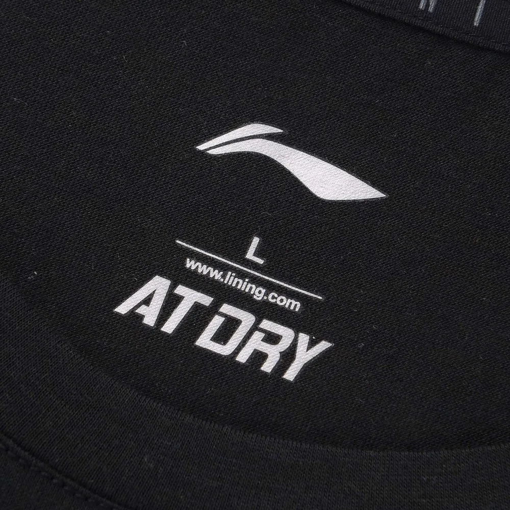 Li-Ning Мужская футболка для бега S/S Топ ATDRY AT BACTERIA 85% полиэстер 15% шерсть Стандартная посадка подкладка Спортивная футболка ATSP123 MTS3085