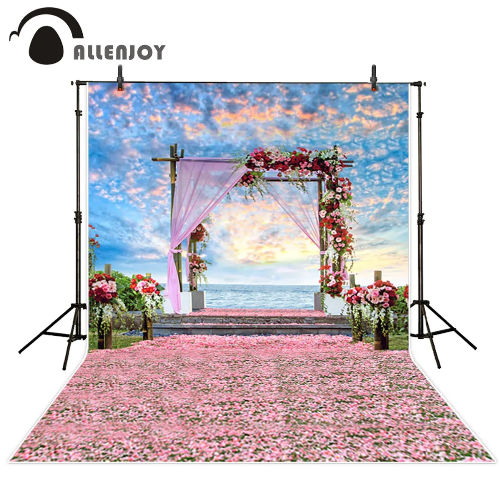 

Allenjoy 300*200cm(10ft*6.5ft) Road flower petals wedding background photography backdrops photo background