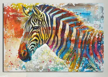 Дикой природы стены Книги по искусству принт плюс 50% ручная роспись Зебра холсте