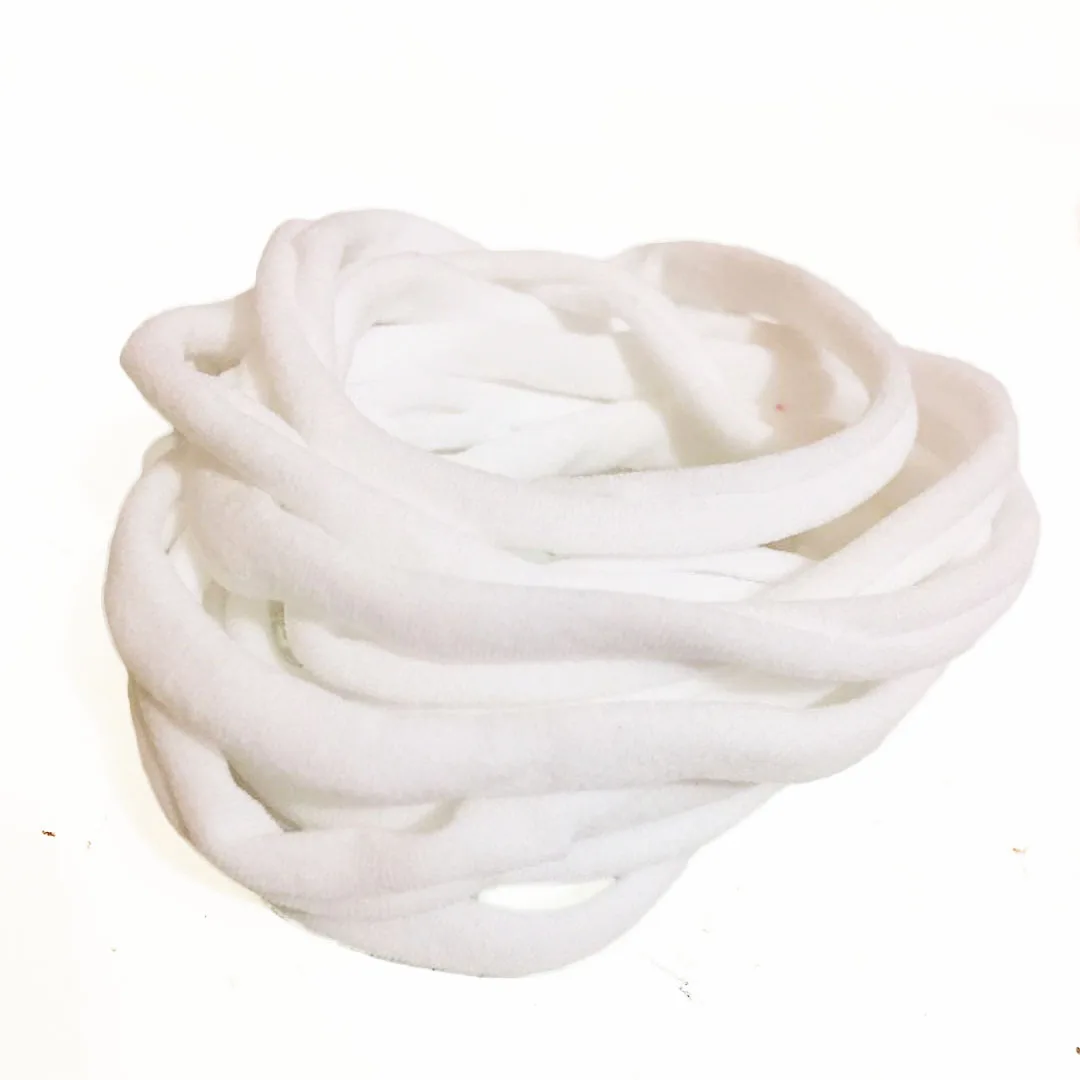 white 50 шт./лот, яркие цвета, мягкие нейлоновые эластичные повязки на голову, сделай сам, лента с бантом, Однотонные эластичные повязки на голову, аксессуары для волос - Цвет: white