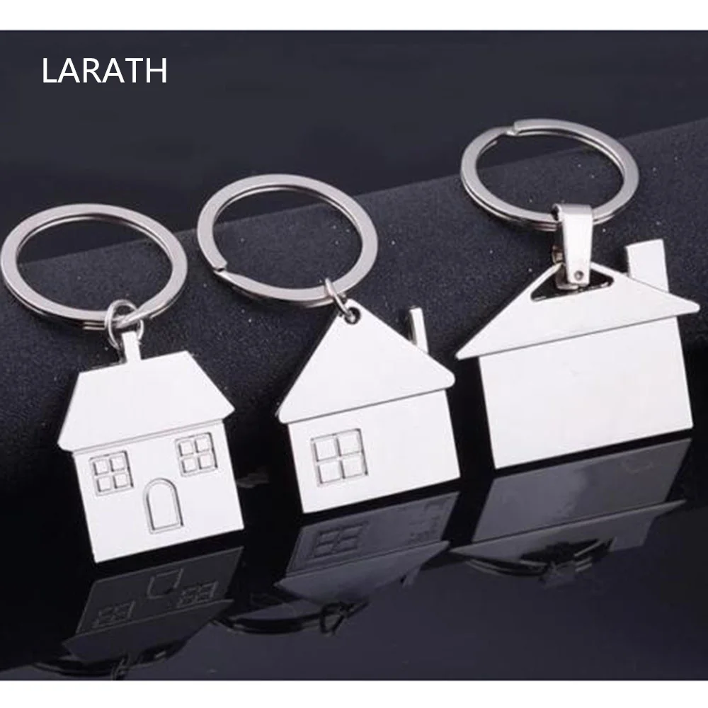 

Chrome Keyring Silver Metal House Shape Shiny Key Ring Chain Brand New Fashion Car Key Ring Jewelry for Men Women Bag Pendant