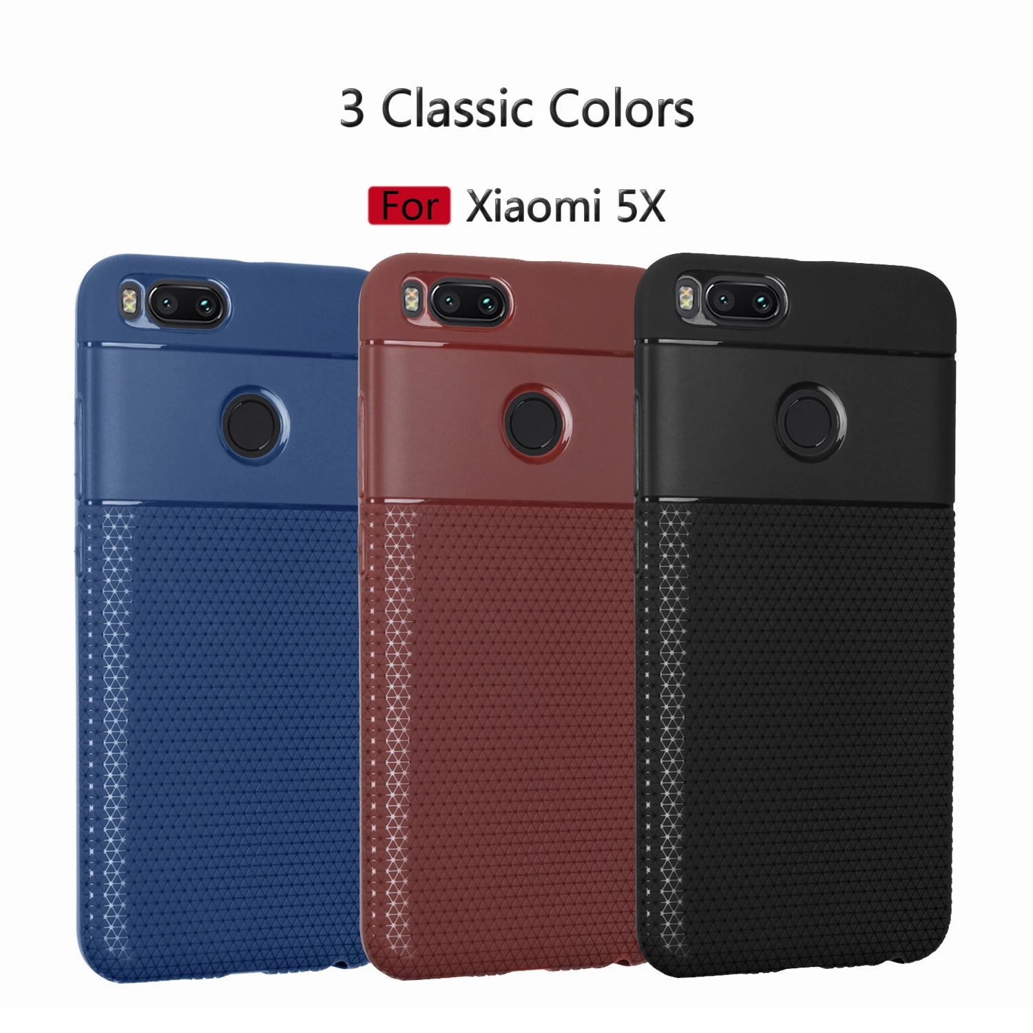 Для Xiaomi Mi A1 A2 5X 6X чехол тонкий треугольная сетка рельефный мягкий гелевый
