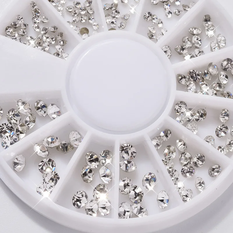 

1 Wheel Clear Pointback Rhinestones Mixed 3 Sizes Crystal Beads Point Back Rhinestones For Nail & Phone 3D DIY Accessories