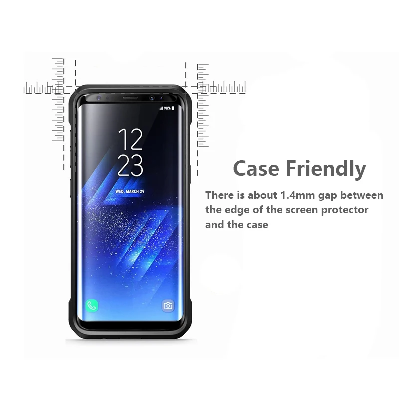 For Samsung Galaxy S8 Tempered Glass Screen Protector Case Friendly 3D Curved Full Cover for Protective Film | Мобильные телефоны и