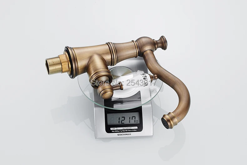 Новое поступление античный кран из латуни для умывальника Crystal Antiek поворотный с