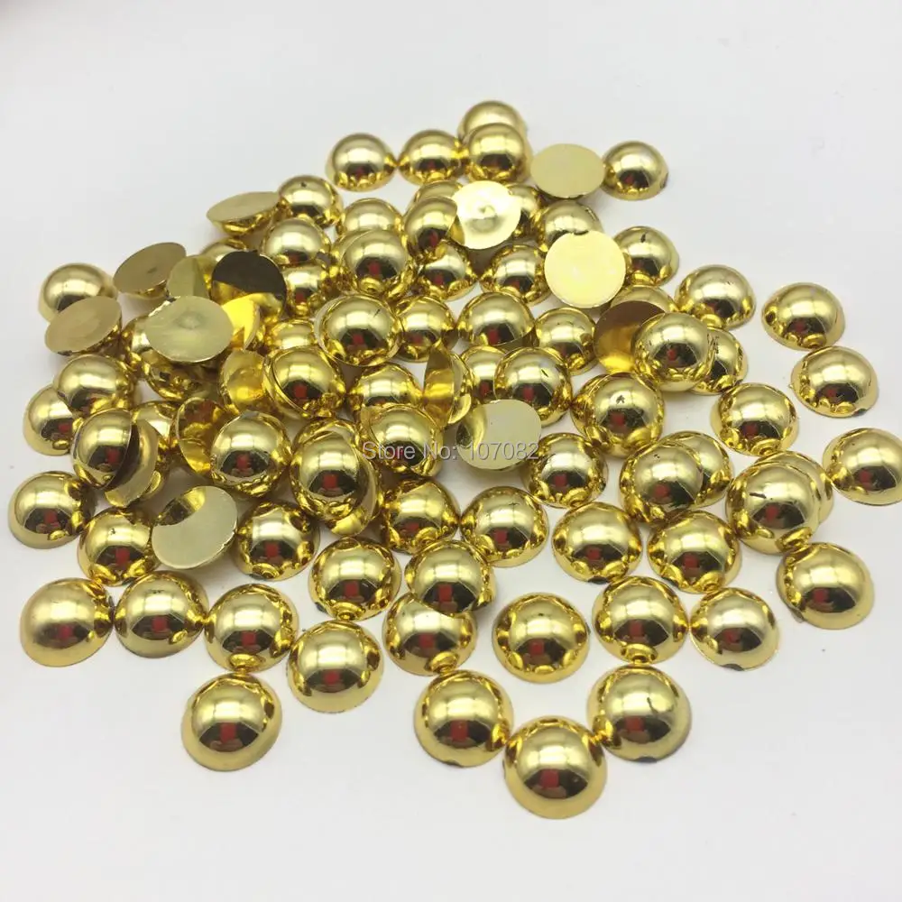 

100pcs 10mm Shiny silver/gold Half Round Flatbacks Resin Cabochons DIY Christmas Crafts Embellishments Scrapbooking Cardmaking