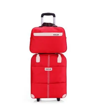 20 Inch red Женская дорожная сумка для багажа, дорожная сумка на колесиках, чемодан для путешествий, сумка на колесиках, сумка для багажа, дорожная сумка на колесиках - Цвет: 20 Inch red