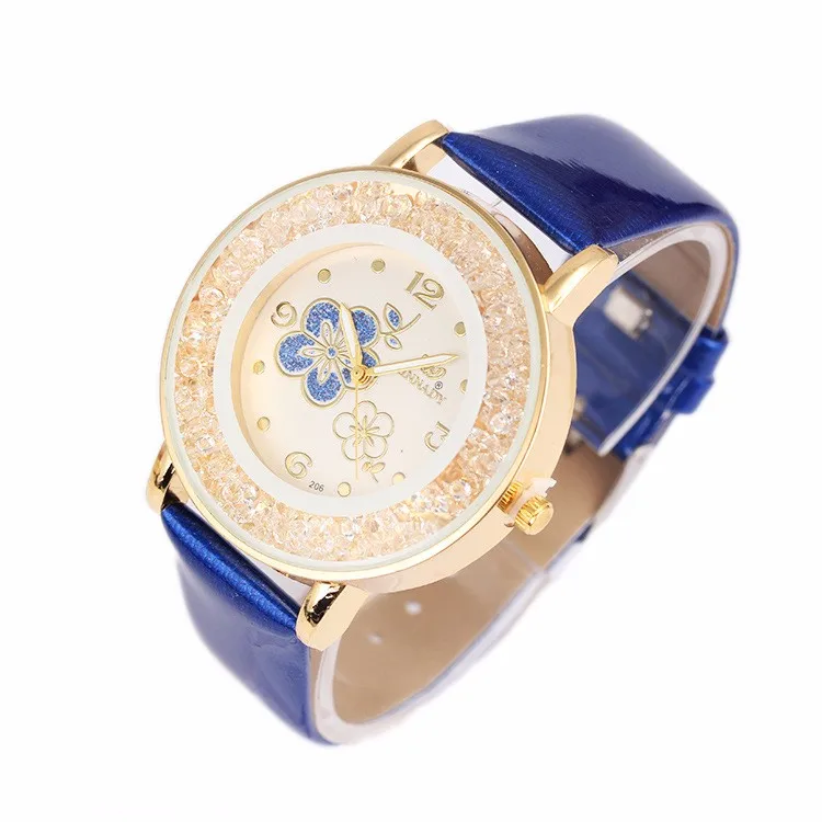 2016 мужские и женские Лидирующий бренд кварцевые часы с цветком желе циферблат