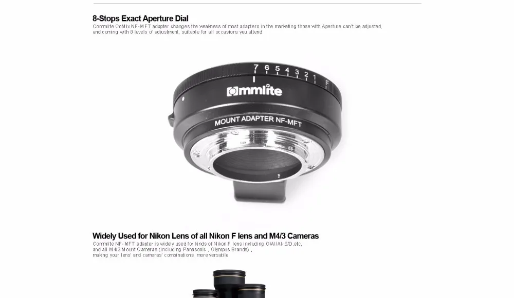 Адаптер объектива камеры CM-NF-MFT адаптер крепления объектива для Nikon NF объектив для Olympus Panasonic M4/3 камера видеокамера