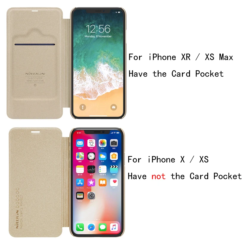 Для Apple iPhone XS Max/XR чехол для iPhone XS/X чехол NILLKIN Sparkle супер тонкий Матовый кожаный флип-чехол