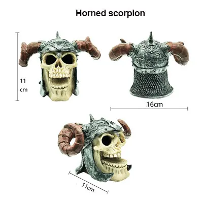 horn skull Пиратский динозавр ужас череп голова декор смолы старый Ландшафтный аквариум украшения DIY ретро моделирование аквариума аксессуары - Цвет: horn skull