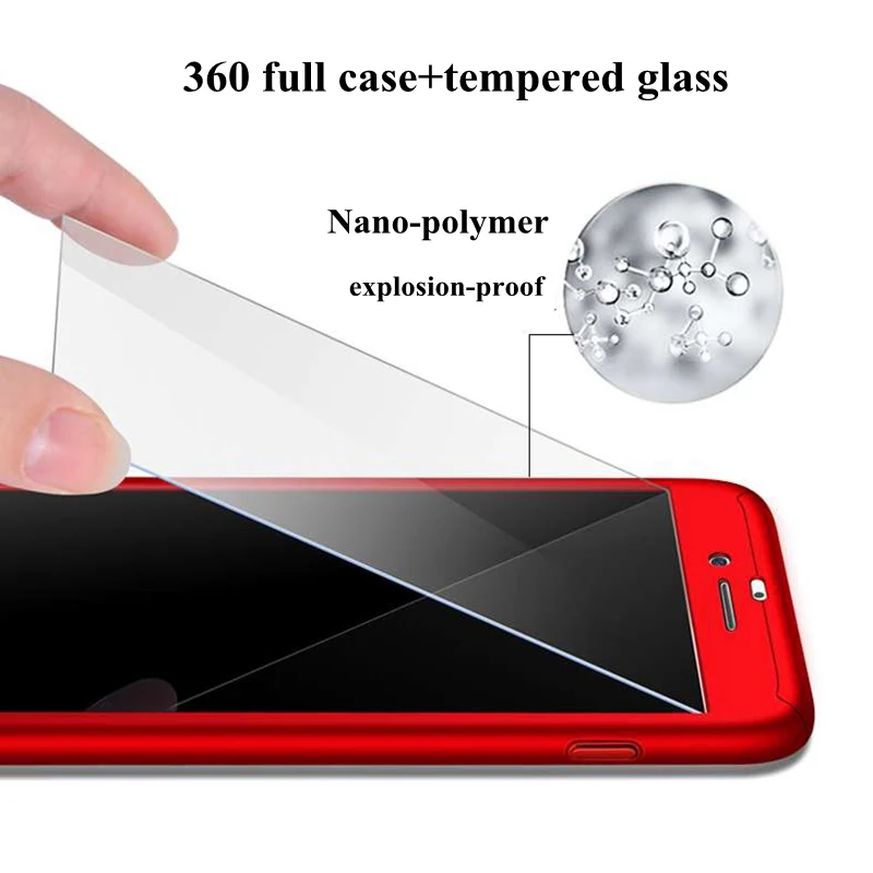 Защитный чехол LISCN на 360 градусов для iPhone 5 SE 6 7 8 P XS XR Xs Max с закаленным стеклом |