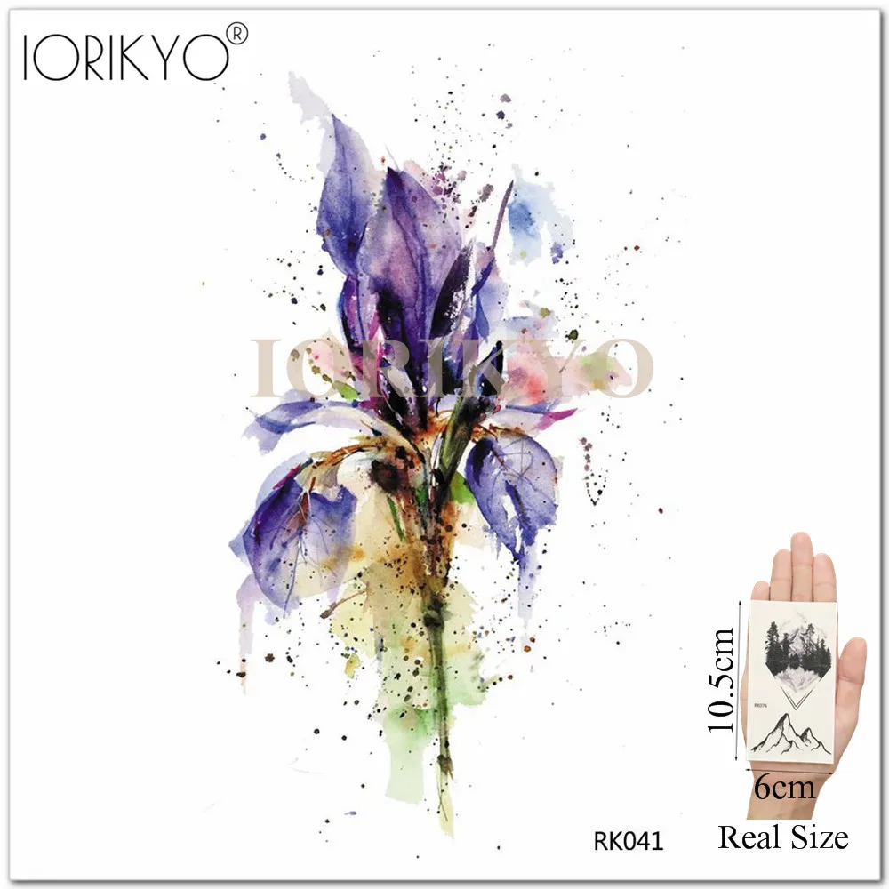 IORIKYO винтажные женские сексуальные нагрудные Цветы Временные татуировки для