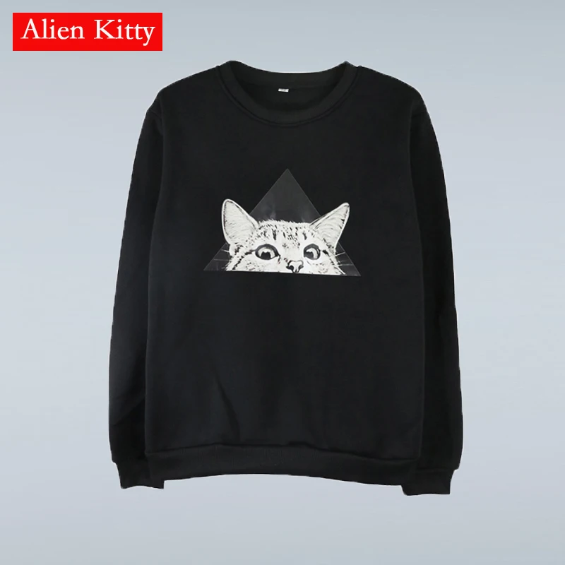 Толстовка Alien Kitty Женская осенне-зимняя повседневный свитшот свободного покроя с