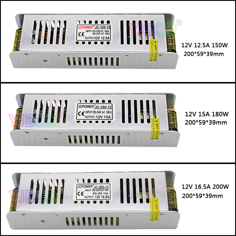 DC12V 5A/8.5A/10A12. 5A/15A/16.5A/20A/30A длинный-образный тонкий светильник ing трансформатор Светодиодная лента светильник импульсный источник питания